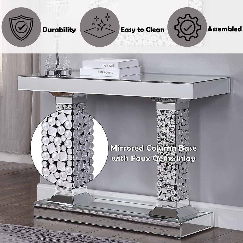 Kachina - Console Table - Mirrored & Faux Gems