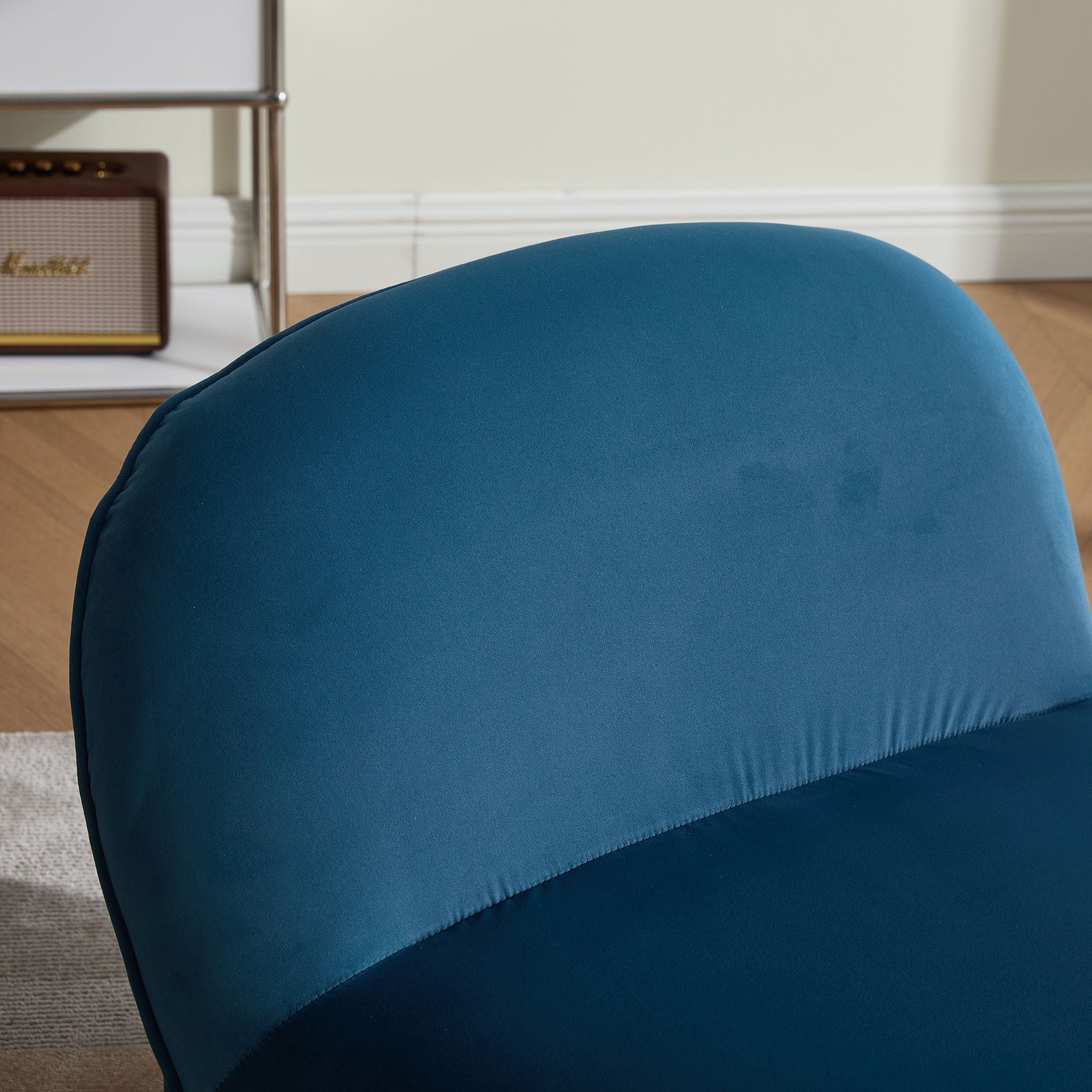 Pumpkin Shaped Swivel Accent Chair, 360 Degree Rotation For Living Room