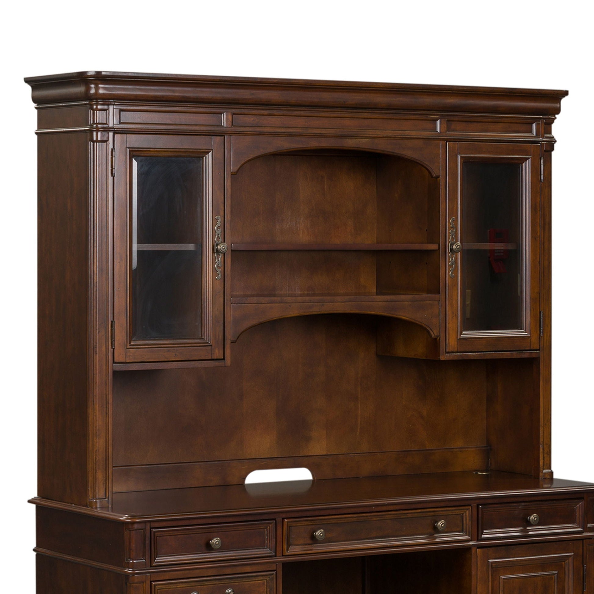 Liberty Furniture Brayton Manor - Jr Executive Credenza Hutch - Dark Brown | Meri Furniture