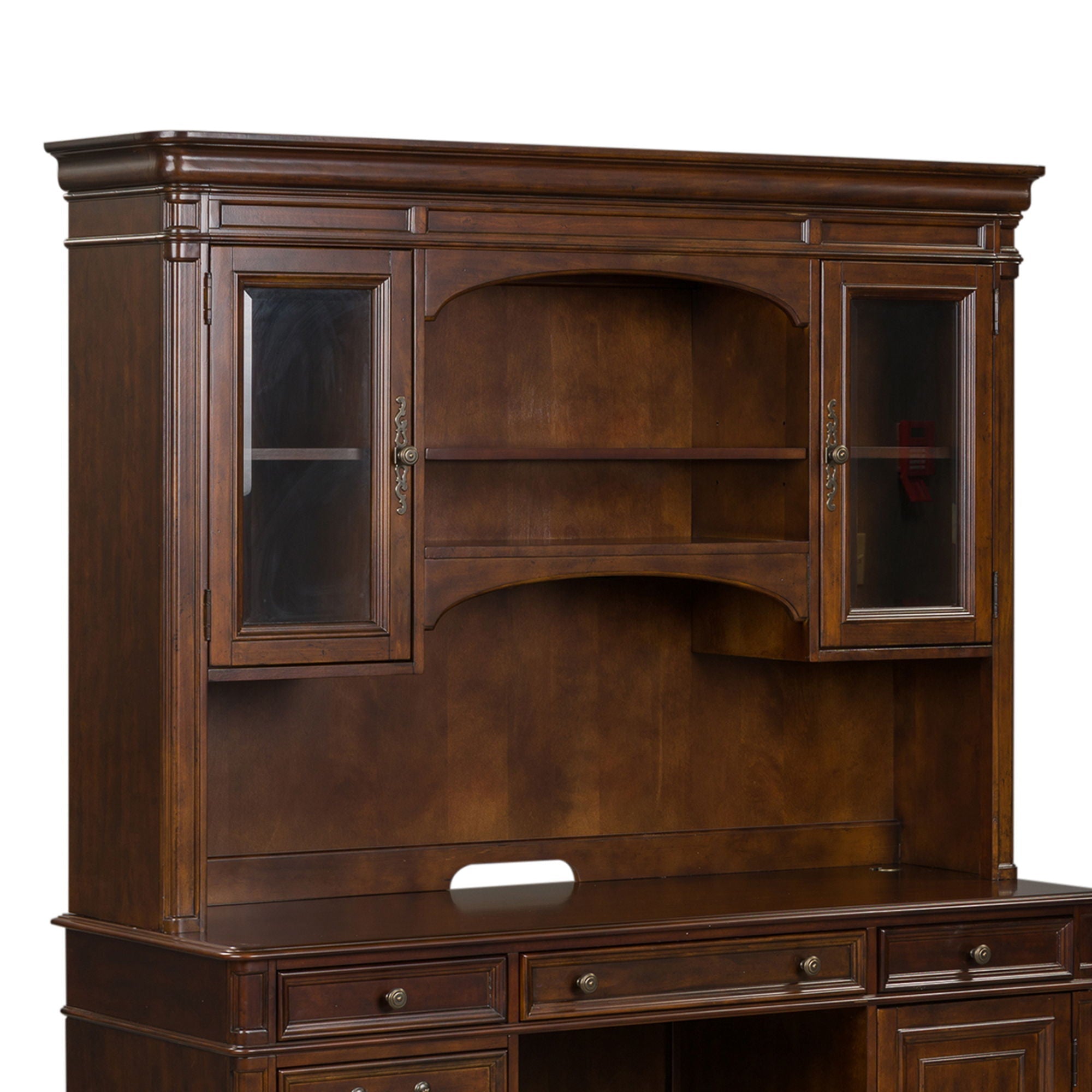 Liberty Furniture Brayton Manor - Jr Executive Credenza Hutch - Dark Brown | Meri Furniture