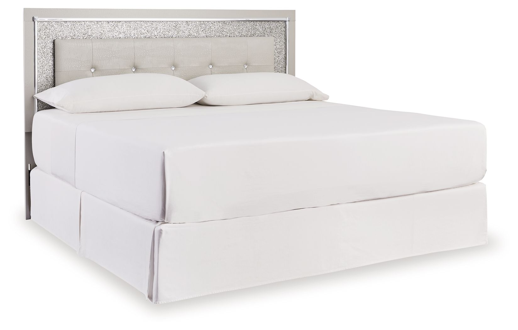 Signature Design by Ashley® Zyniden - Silver - King Upholstered Panel Headboard | Meri Furniture