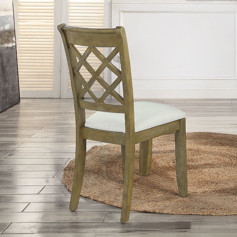 Karsen - Side Chair Set of 2) - Beige Linen & Rustic Oak