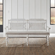Liberty Furniture River Place - Panel Back Bench (RTA) - White | Meri Furniture