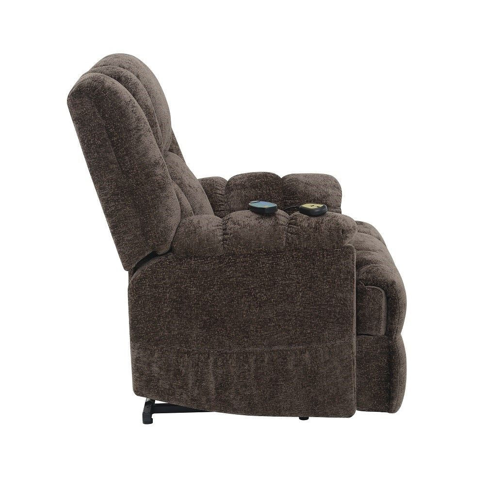 ACME Pacay - Power Recliner With Lift & Heating & Massage - Brown | Meri Furniture