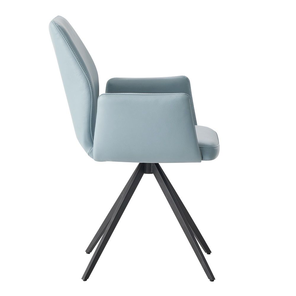 ACME Segismunda - Side Chair With Swivel - Light Blue & Black | Meri Furniture