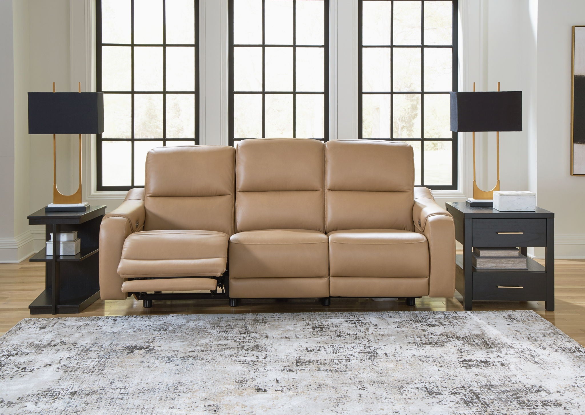 Mosswell - Power Reclining Sofa With Adj Headrest - Toffee