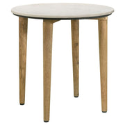 Coaster Fine Furniture Aldis - Round Marble Top Side End Table - White And Natural | Meri Furniture