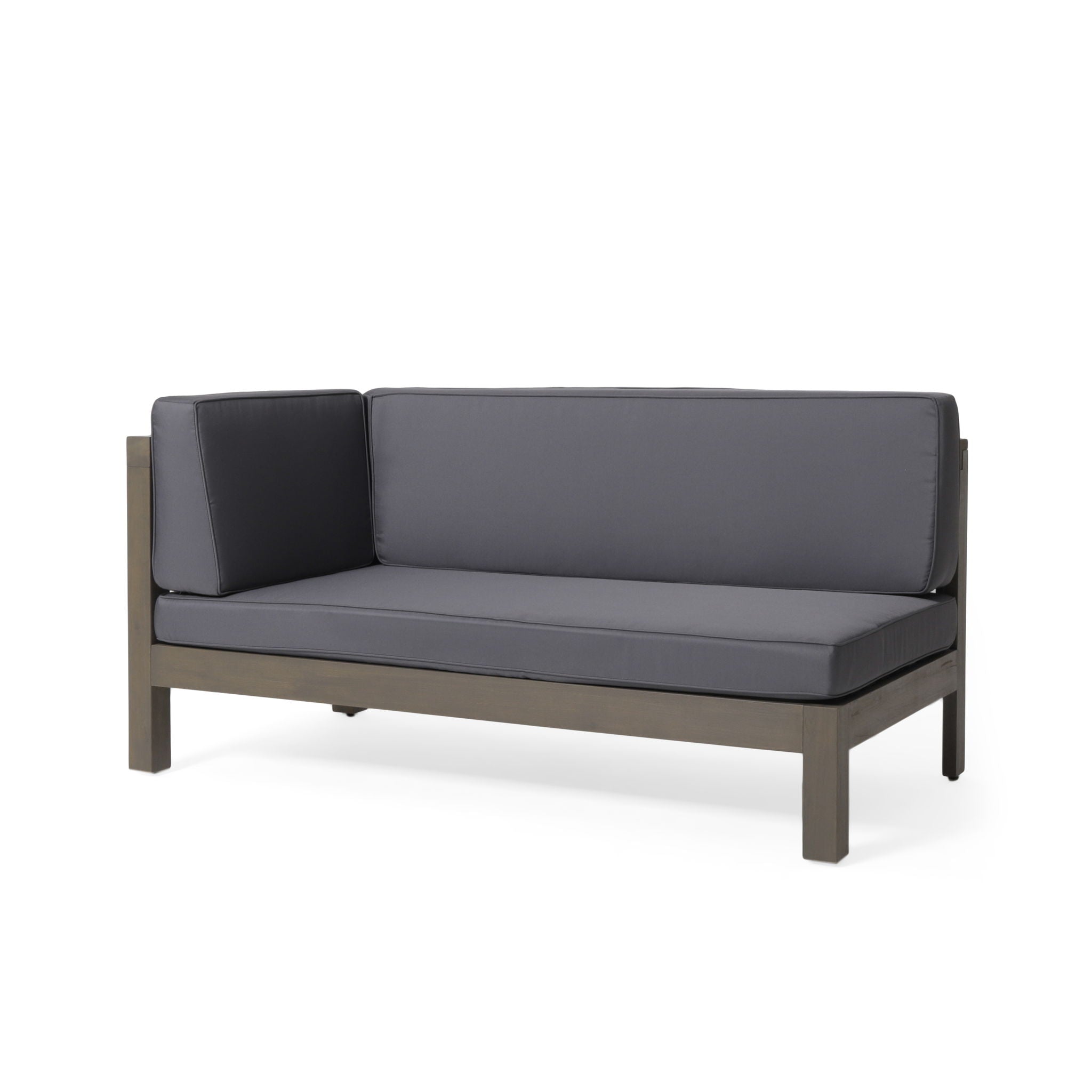 Aura - 2 Piece Outdoor Set With X Back Left Bench And Corner - Dark Gray