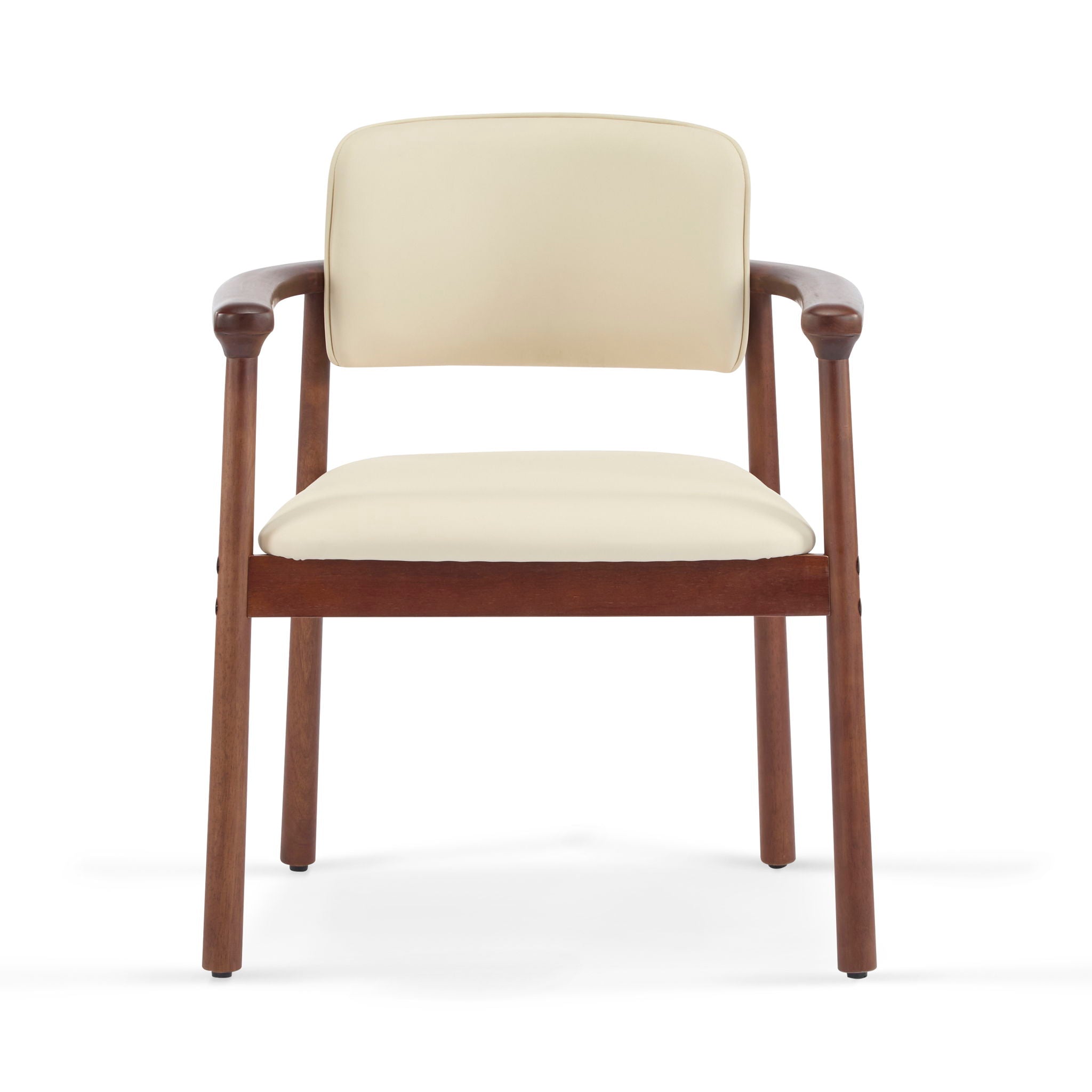 Dining Room Chairs, Ideal For Home & Kitchen (Set of 2) - Beige / Dark Walnut