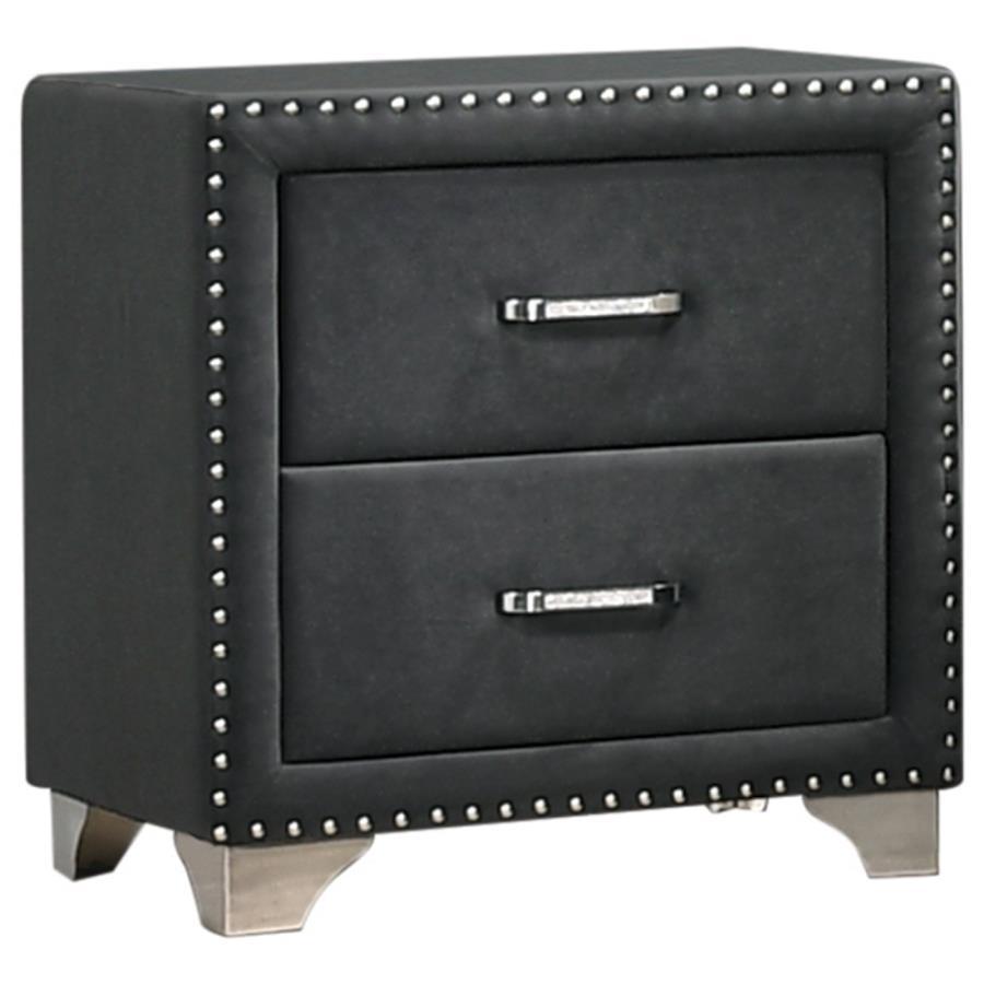 Coaster Fine Furniture Melody - Upholstered 2-Drawer Nightstand | Meri Furniture