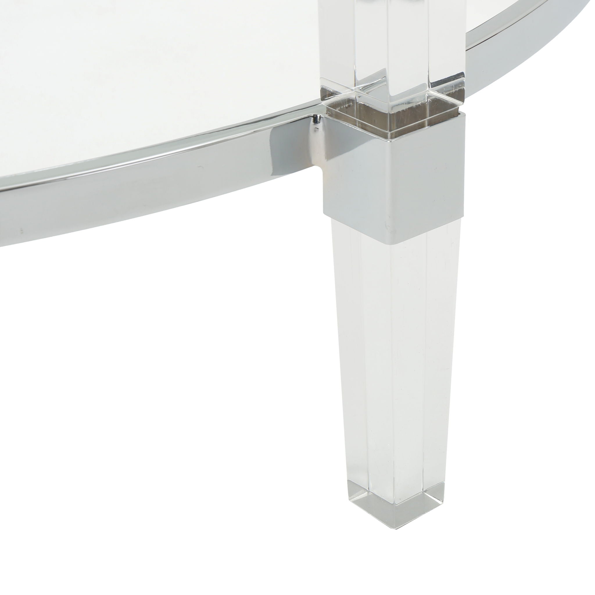 Tempered Glass Round Coffee Table With Four Legs - Clear