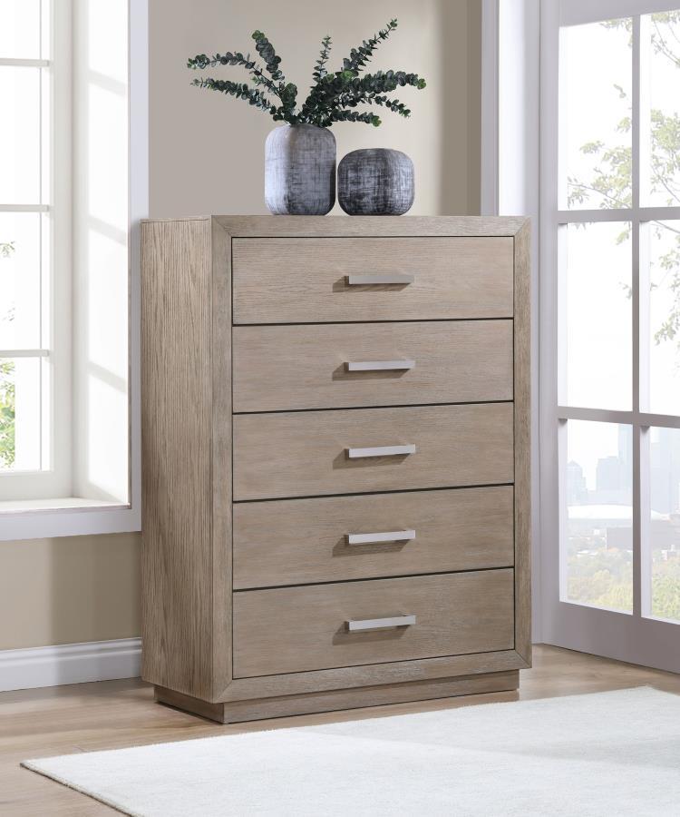 Coaster Fine Furniture Kenora - 5-Drawer Bedroom Chest - Barley Brown | Meri Furniture