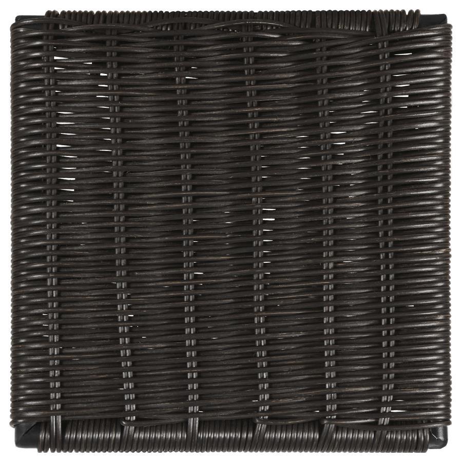 Aviano - 5 Piece Round Glass Top Dining Table Set With Rattan Chairs - Gunmetal