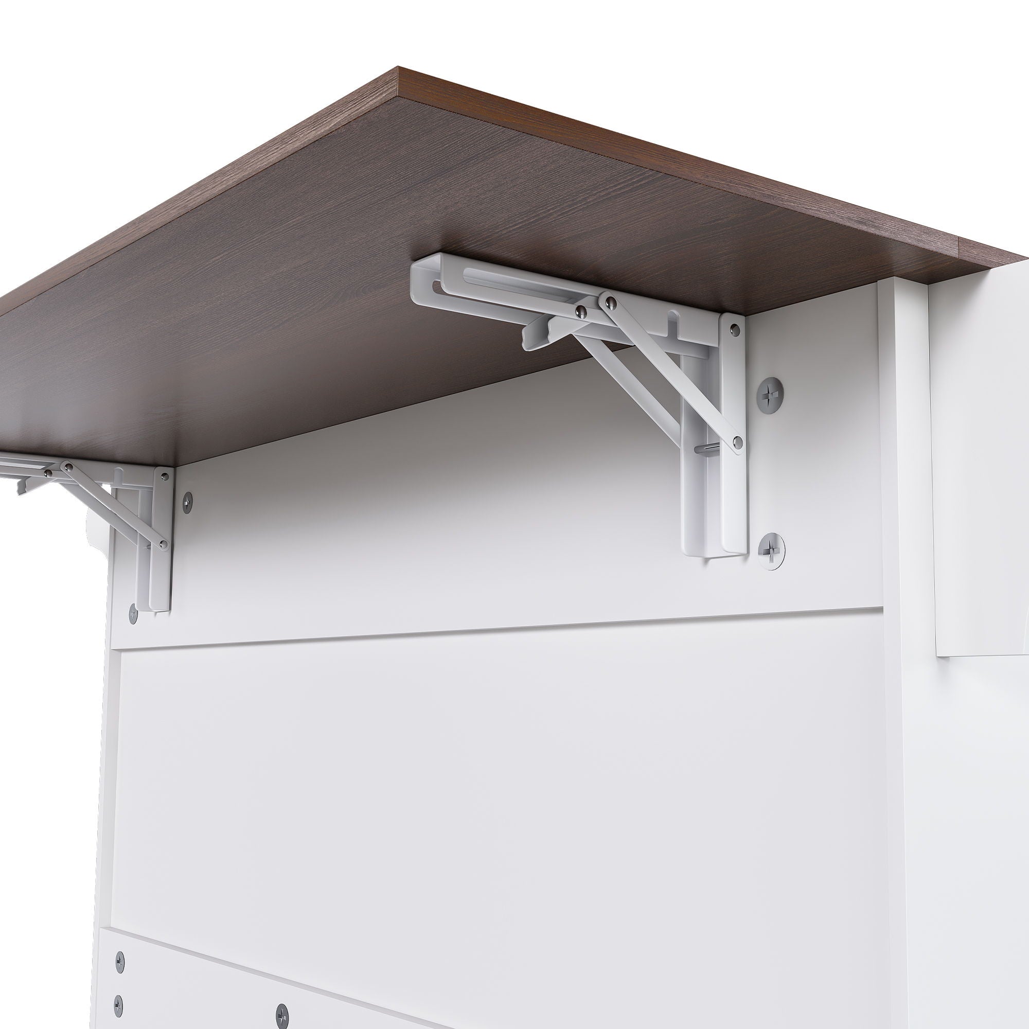 Kitchen Island Cart With Foldable Tabletop & Drop Leaf Mobile Breakfast Bar With Wood Top And Storage - White / Walnut