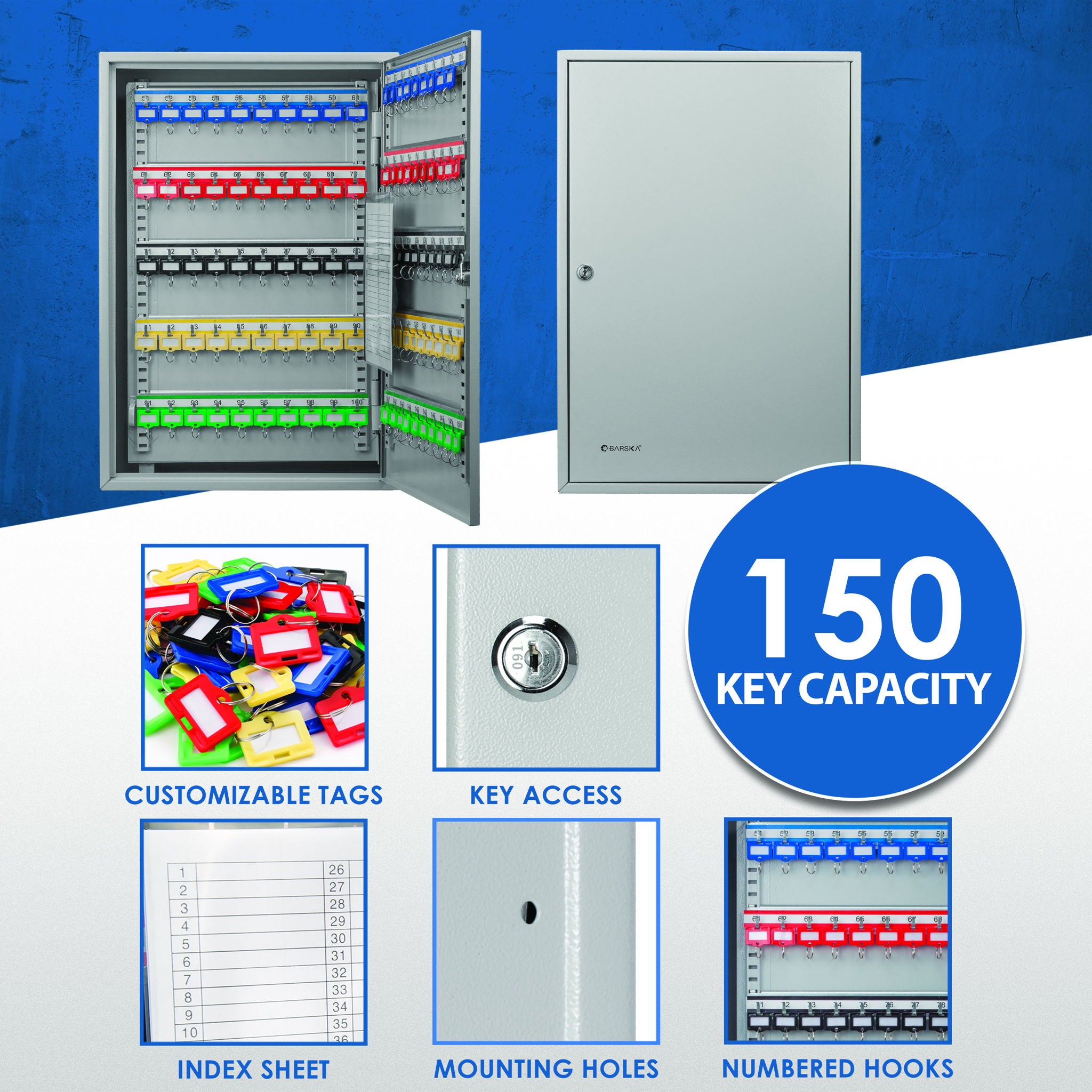 Adjustable Key Cabinet With Lock