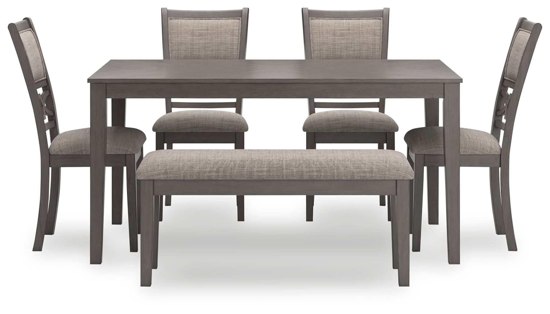 Signature Design by Ashley® Wrenning - Gray - Dining Room Table Set (Set of 6) | Meri Furniture