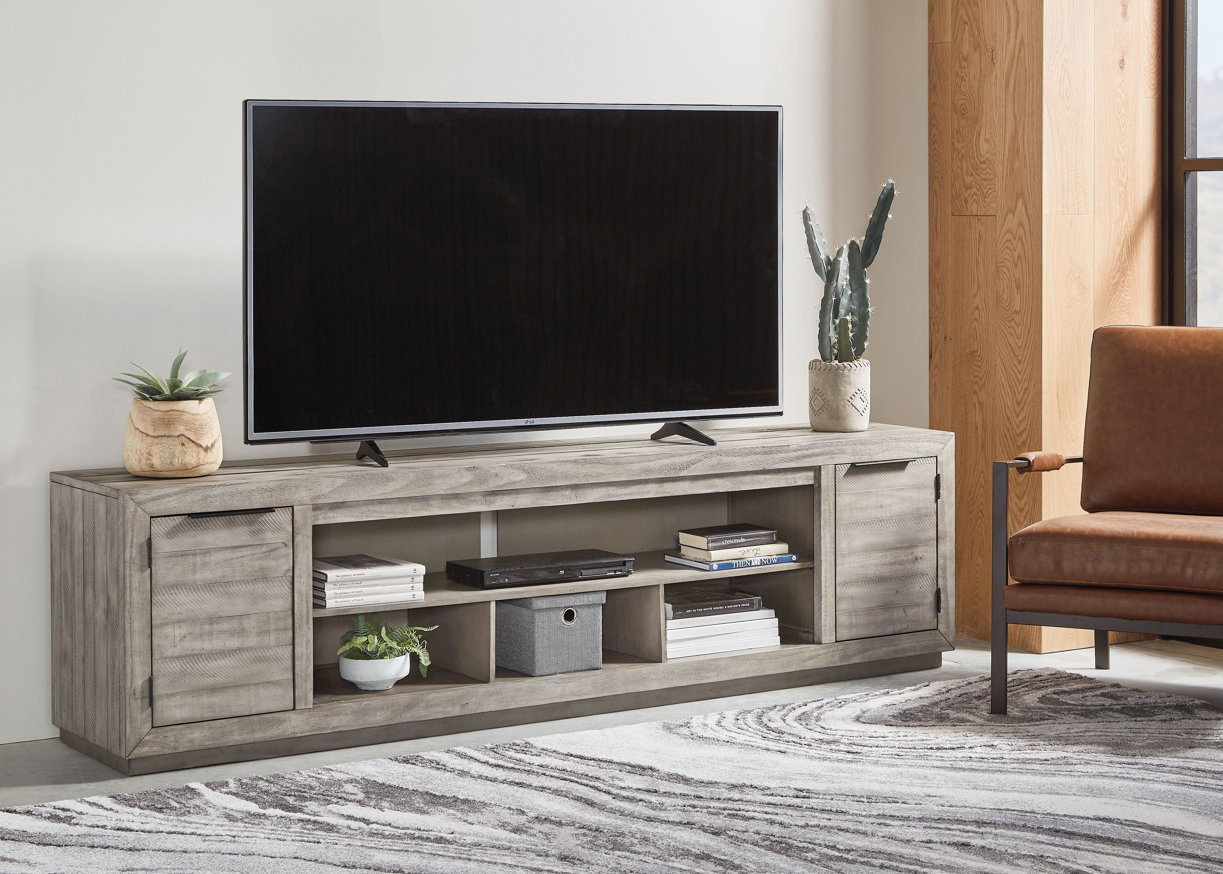 Signature Design by Ashley® Naydell - Gray - XL TV Stand W/Fireplace Option | Meri Furniture