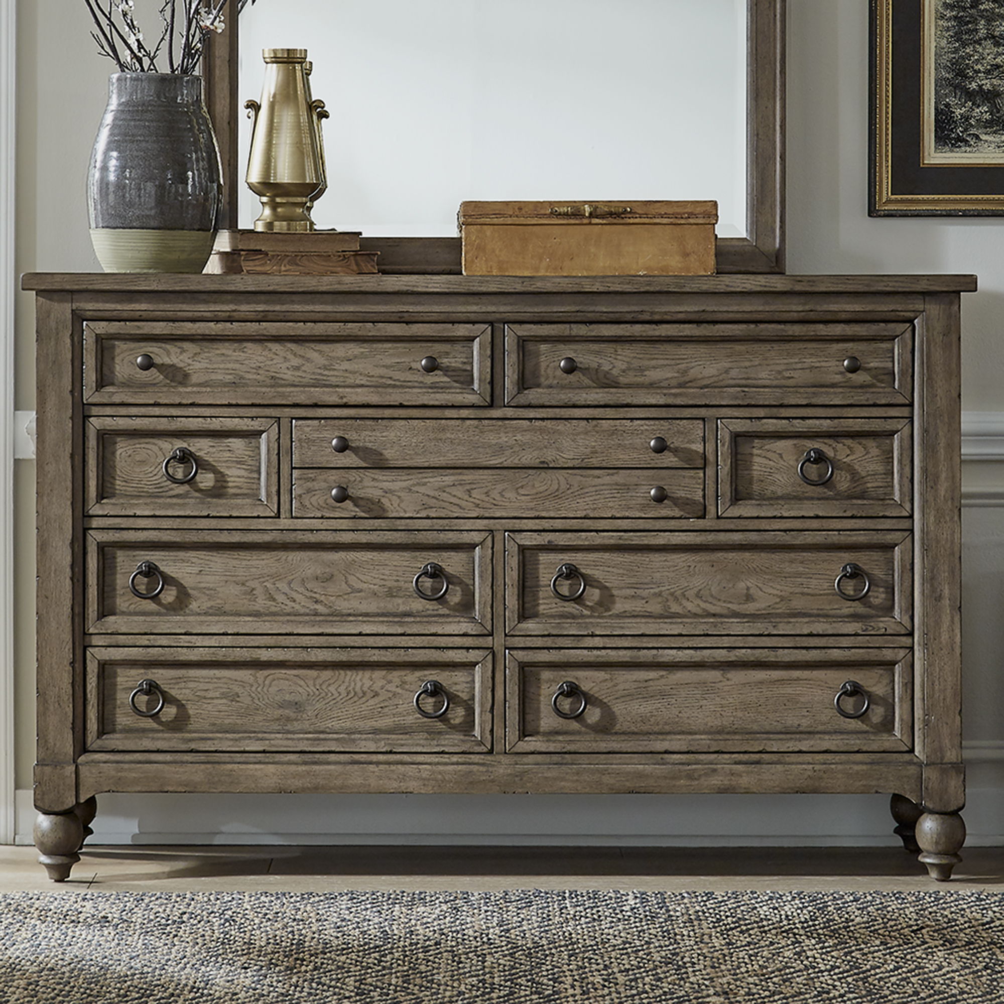 Liberty Furniture Americana Farmhouse - 9 Drawer Dresser | Meri Furniture