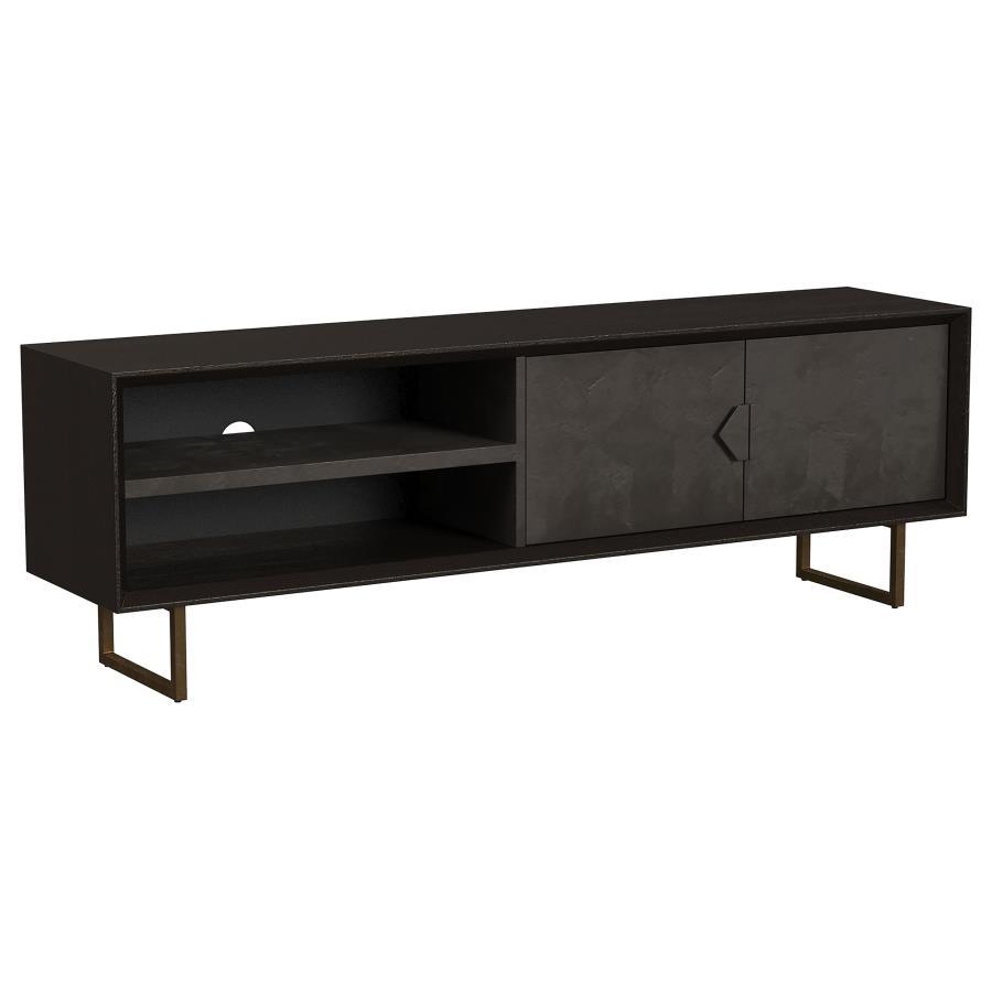 Coaster Fine Furniture Marsden - 2 Door Mango Wood TV Stand - Charcoal Black | Meri Furniture