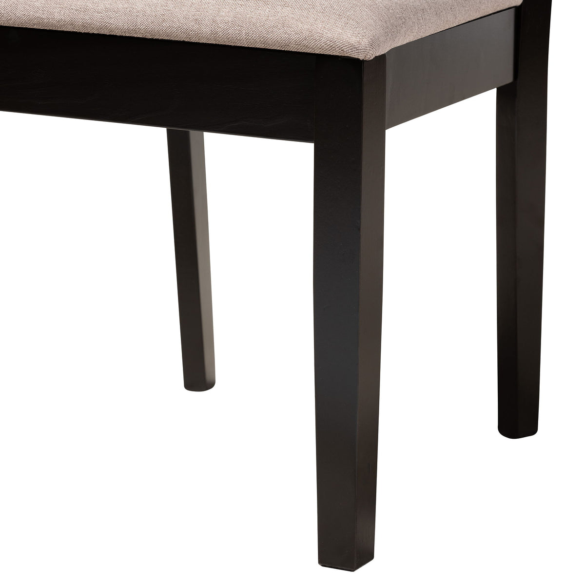 Aiden Modern Beige Fabric and Dark Brown Finished Wood 5-Piece Dining Set