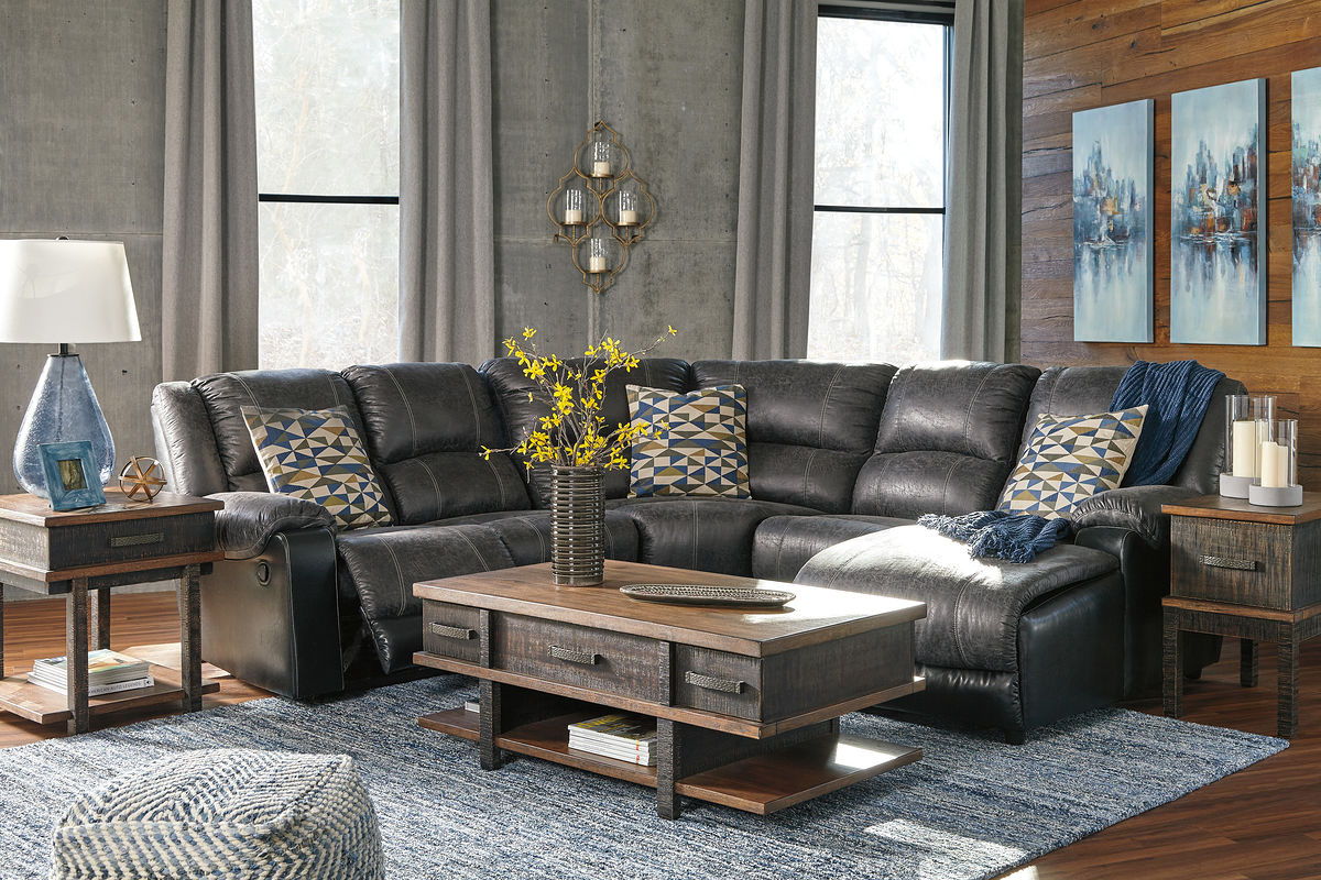 Signature Design by Ashley® Nantahala - Reclining Sectional With Chaise | Meri Furniture