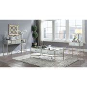 ACME Wisteria - Coffee Table - Mirrored & Rose Gold | Meri Furniture