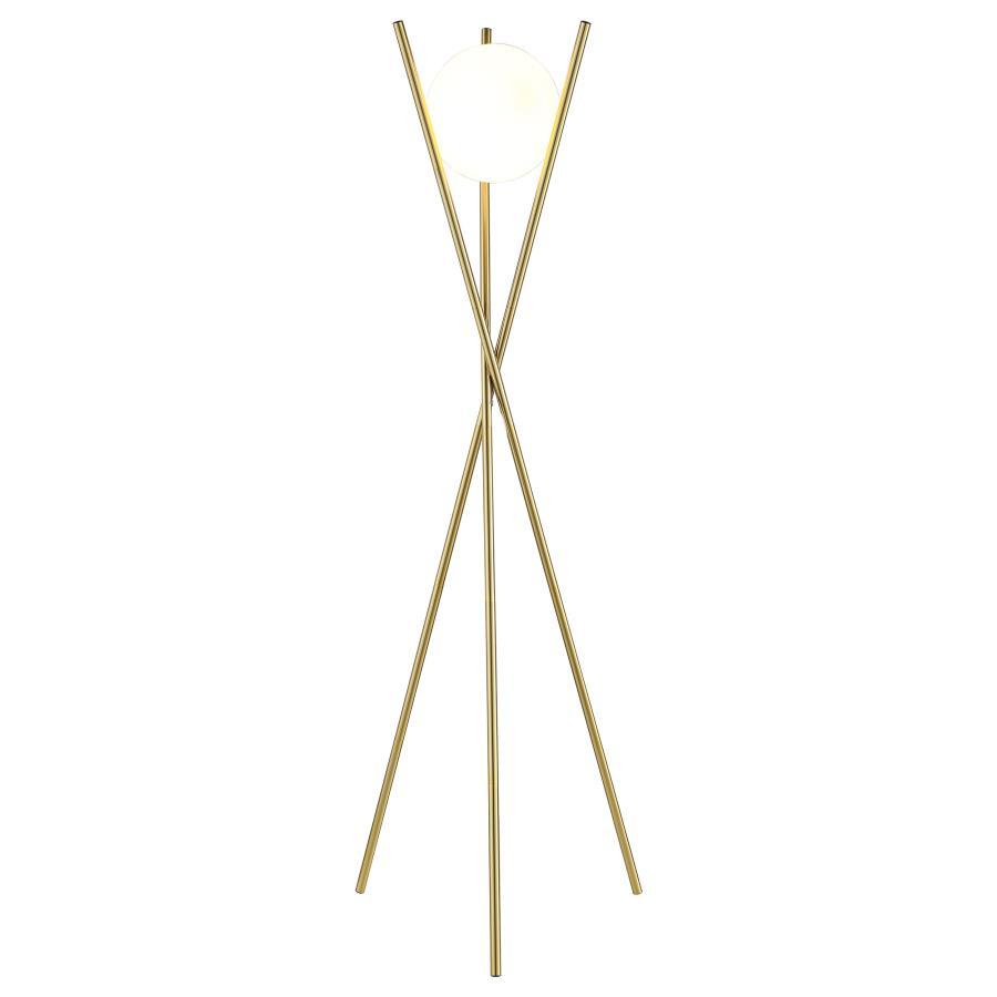 Coaster Fine Furniture Yamileth - Spherical Bulb Metal Tripod Floor Lamp - Gold | Meri Furniture