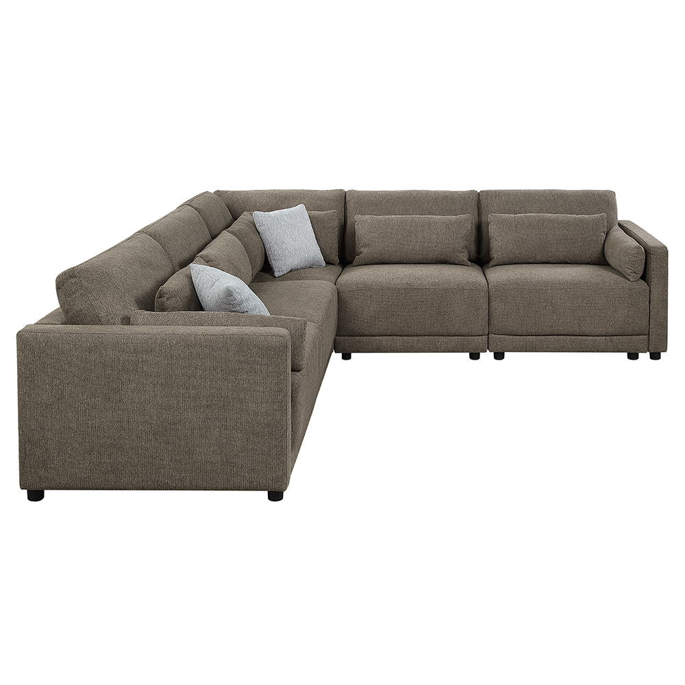 ACME Rylie - Modular Wedge With 3 Pillows - Dark Gray | Meri Furniture