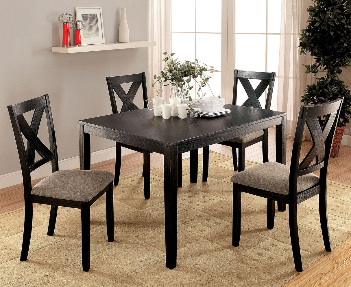 Glenham - 5 Piece Dining Table Set - Brushed Black