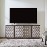 Liberty Furniture Prism - 82" Accent TV Console - Weathered Bark With Weathered Gray Doors | Meri Furniture