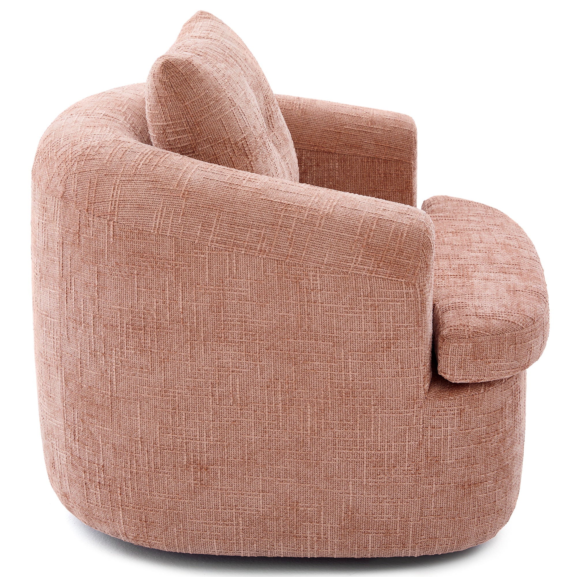 Modern Swivel Barrel Chair With Dual-Layer Cushion