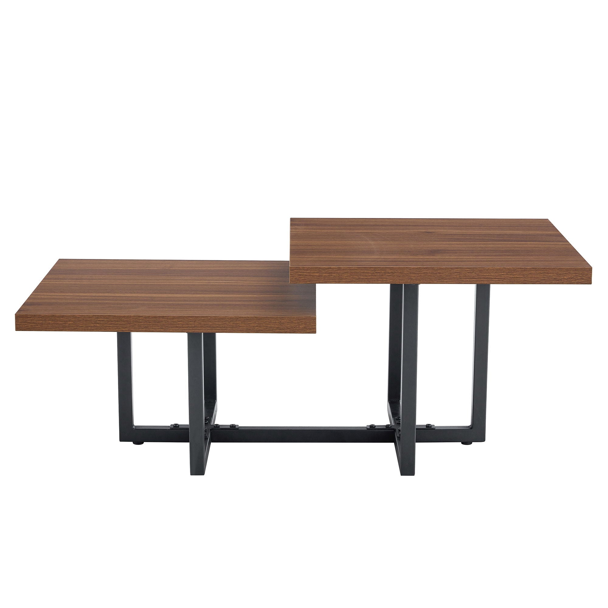 Perfectly Integrating Modern And Scandinavian Styles Double Deck Coffee Table - Walnut