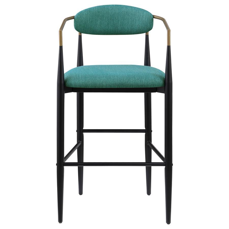 Coaster Fine Furniture Tina - Metal Pub Height Bar Stool With Upholstered Back And Seat (Set of 2) | Meri Furniture