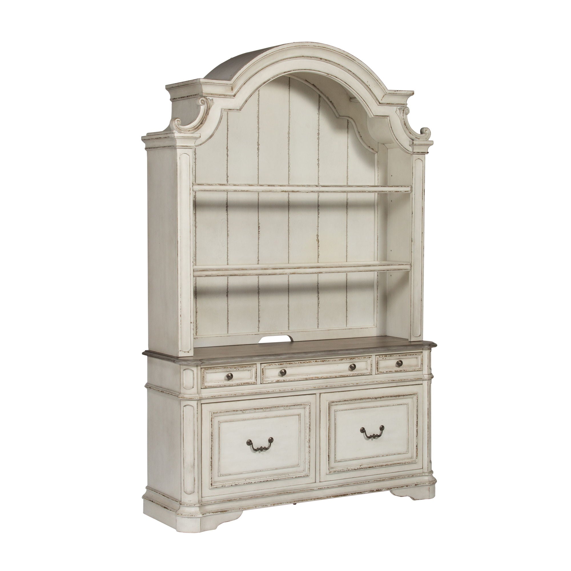 Liberty Furniture Magnolia Manor - 3 Piece Home Office Set (Desk & Hutch) - White | Meri Furniture