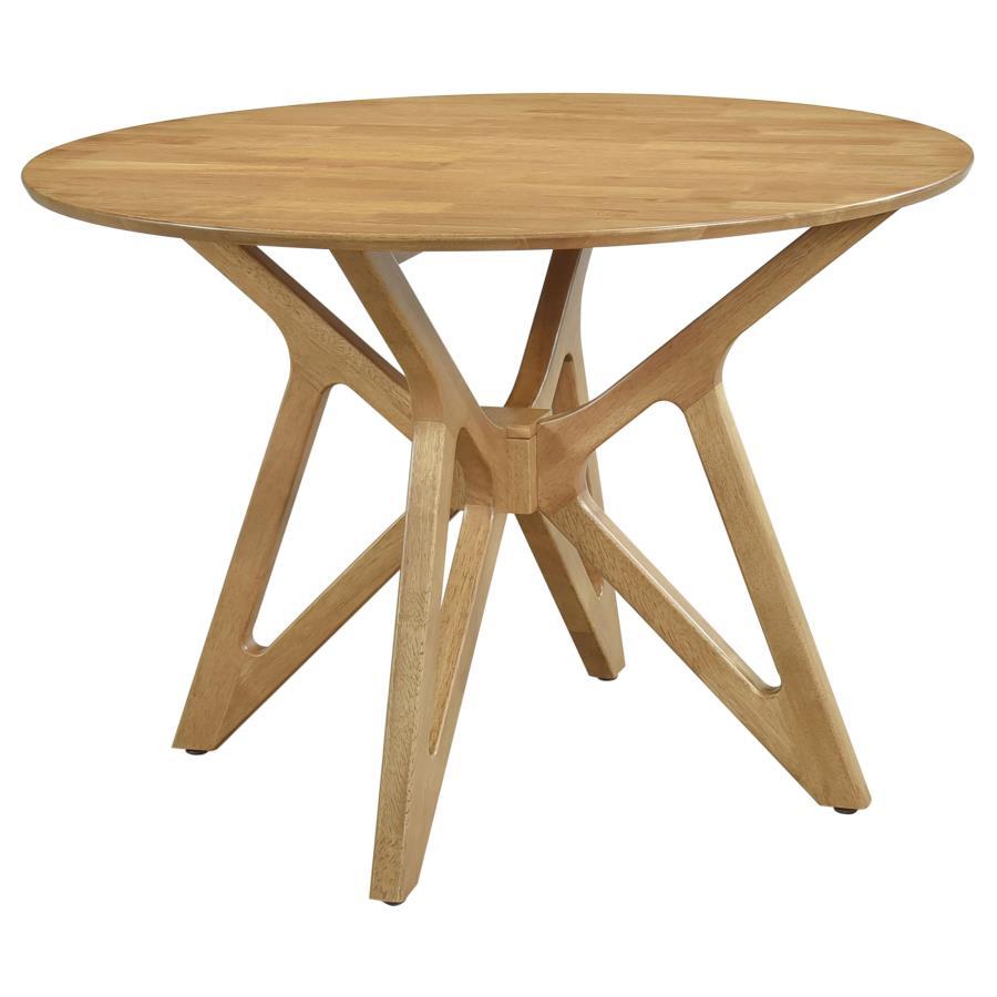 Coaster Fine Furniture Elowen - Round Solid Wood Dining Table - Light Walnut | Meri Furniture