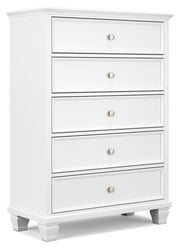 Signature Design by Ashley® Fortman - White - Five Drawer Chest | Meri Furniture