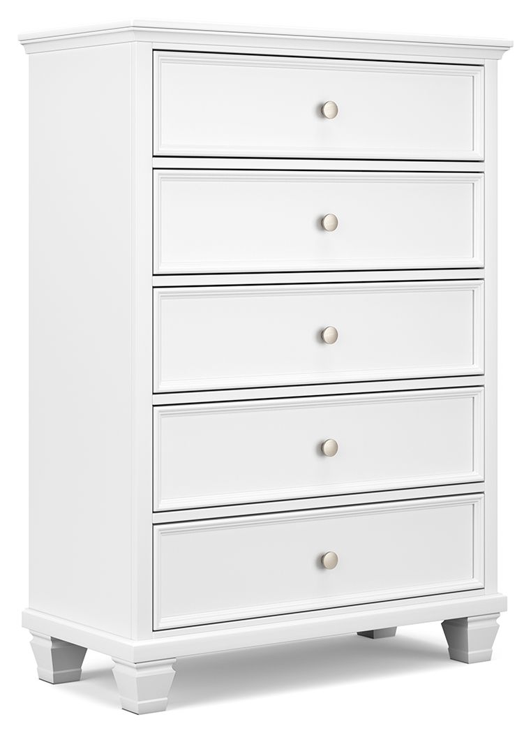 Signature Design by Ashley® Fortman - White - Five Drawer Chest | Meri Furniture