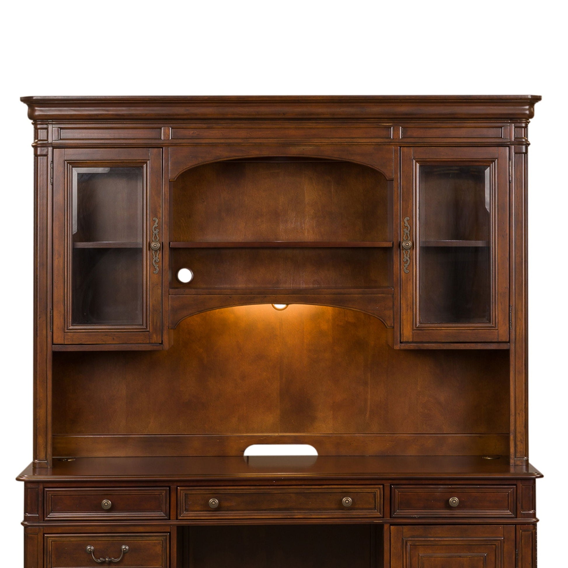 Liberty Furniture Brayton Manor - Jr Executive Credenza Hutch - Dark Brown | Meri Furniture