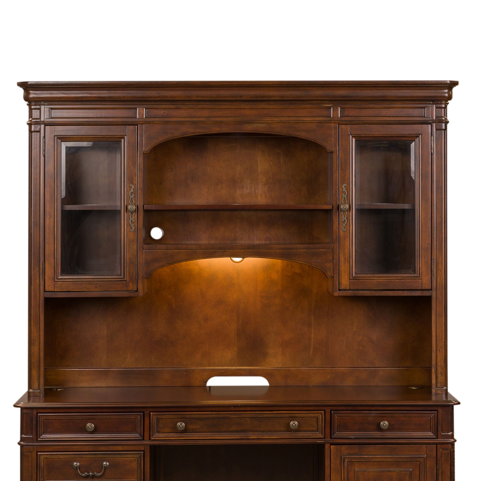 Liberty Furniture Brayton Manor - Jr Executive Credenza Hutch - Dark Brown | Meri Furniture