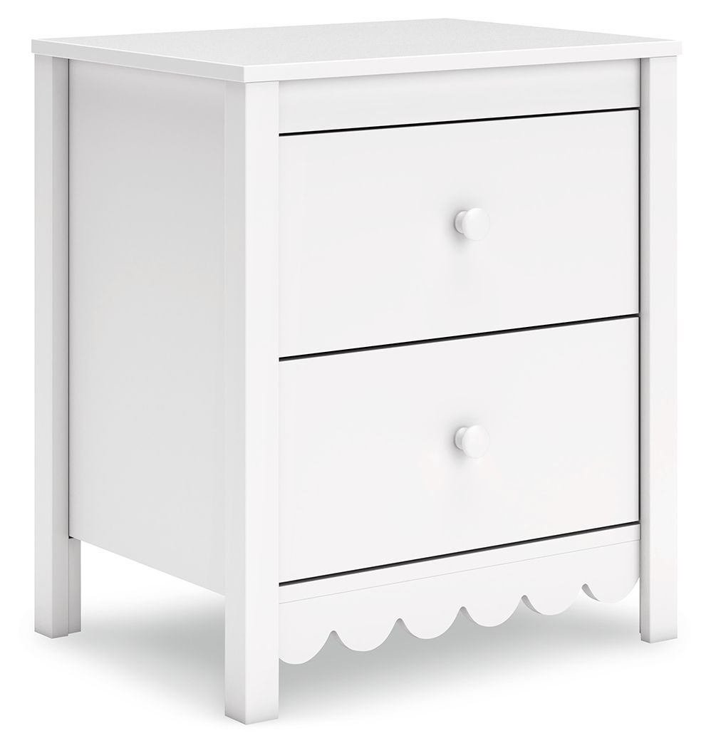 Signature Design by Ashley® Hallityn - White - Two Drawer Night Stand | Meri Furniture