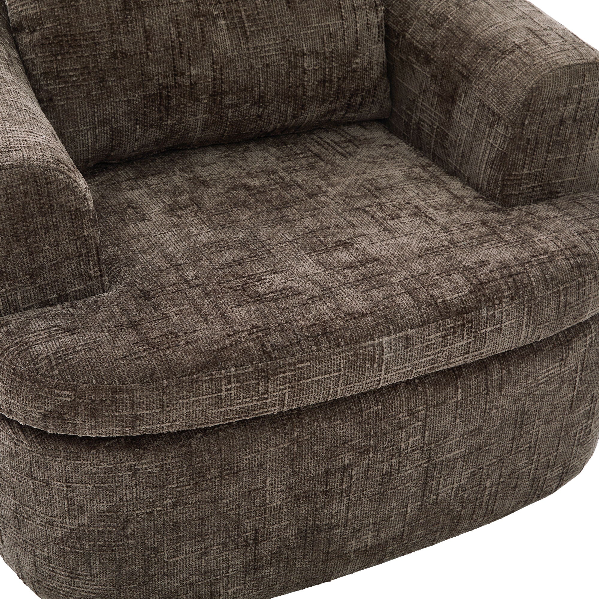 Modern Swivel Barrel Chair With Dual-Layer Cushion