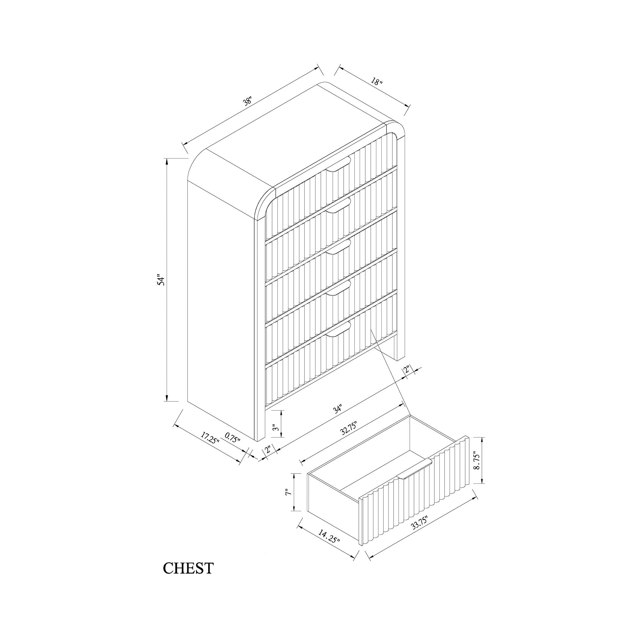 Beverly - Chest, LED Lighting - White / Black