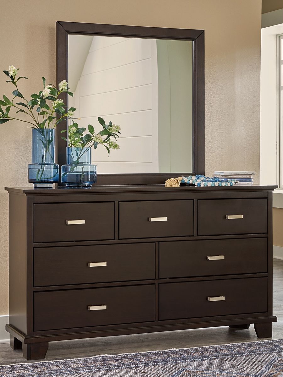 Signature Design by Ashley® Covetown - Dark Brown - Dresser And Mirror | Meri Furniture
