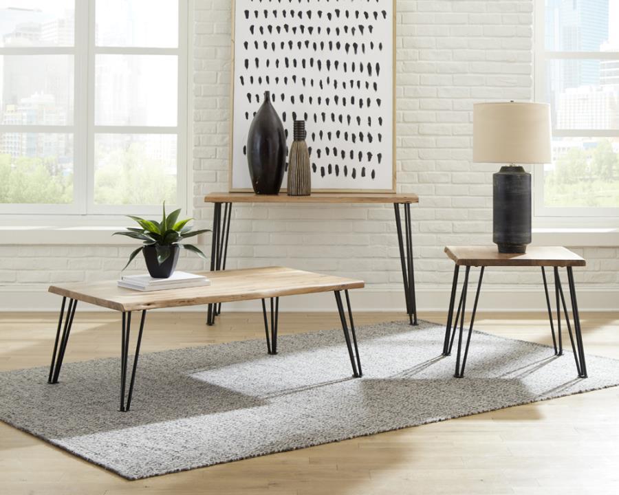 Coaster Fine Furniture Zander - Rectangular Wood Top Coffee Table - Natural Brown | Meri Furniture