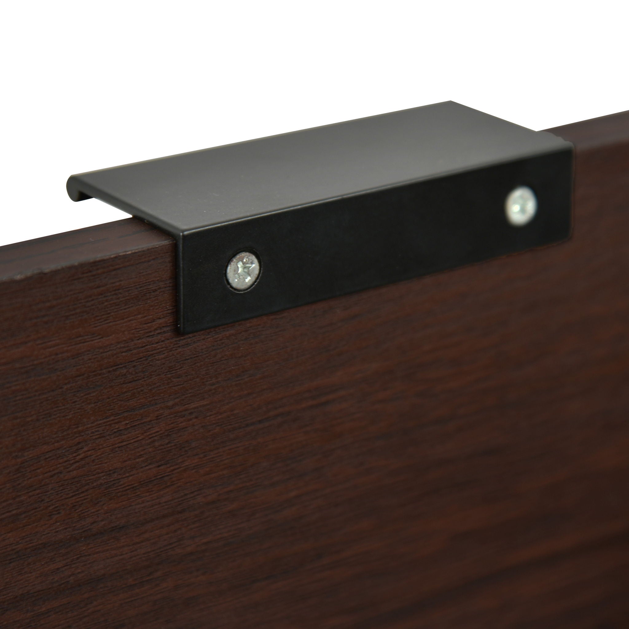 Modern Industrial Tall End Table With Drawer And Shelf - Walnut