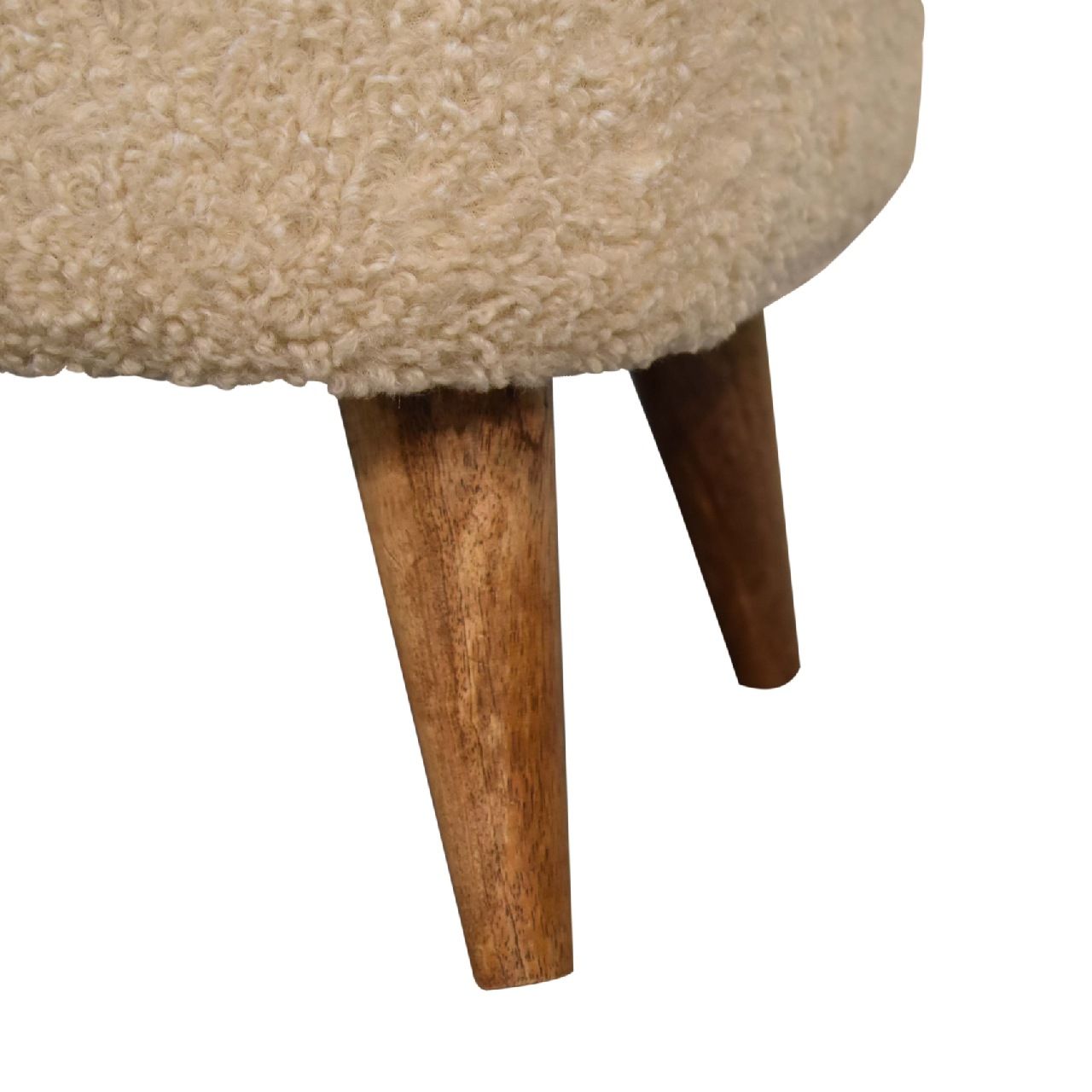 Boucle Square Footstool - Cream