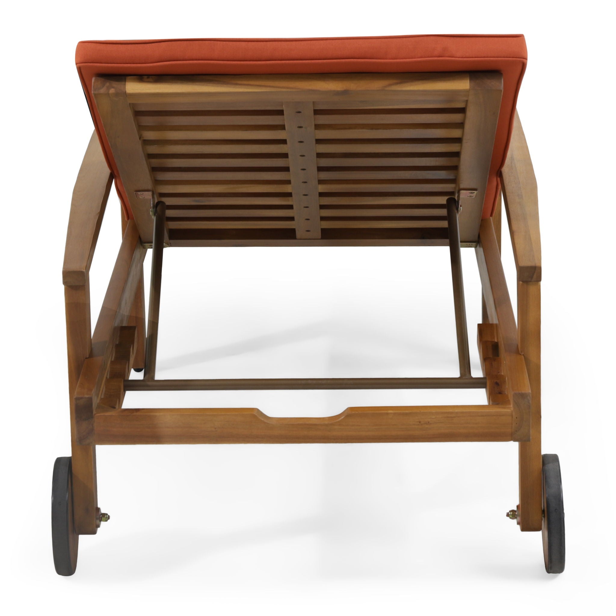 Jason - Black Chaise Lounge Adjustable Acacia Wood Outdoor Furniture