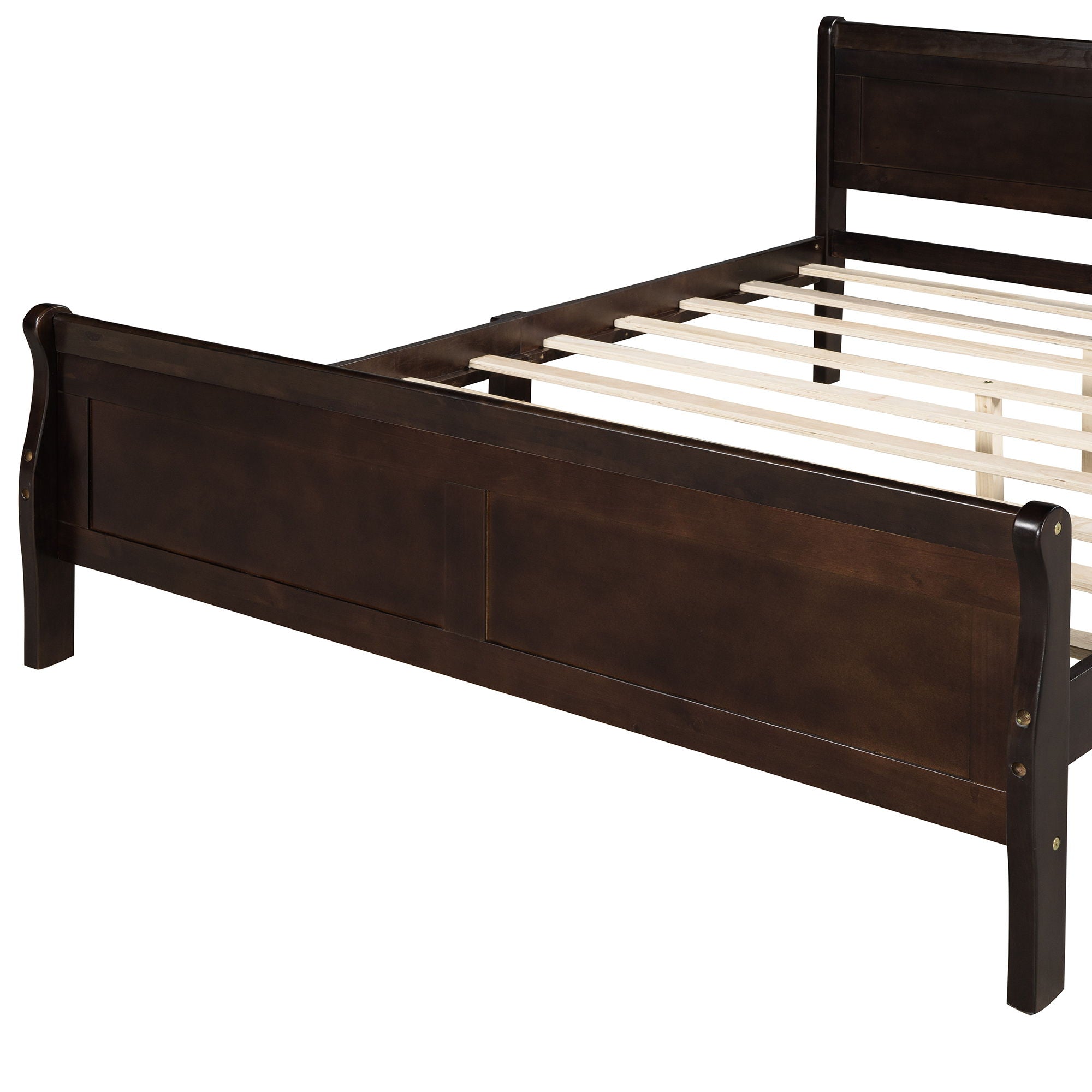Platform Bed Frame Mattress Foundation Sleigh Bed With Headboard / Footboard / Wood Slat Suppor