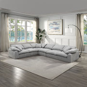 Naveen - Sectional Sofa With 6 Pillows - Gray Linen