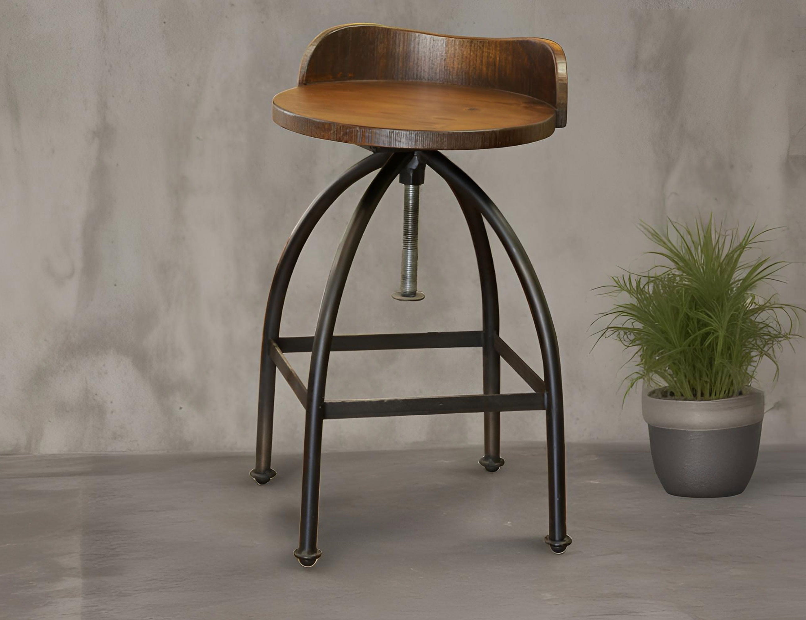 International Furniture Direct Pueblo - Swivel Stool (Set of 2) - Deep Brown | Meri Furniture